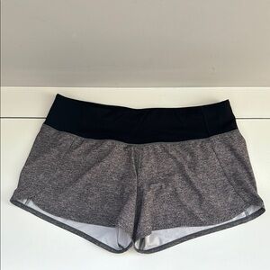 Lulu Lemon Women's Grey Run Times II Shorts, size 8.